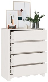 Cômoda vidaXL "DRAMMEN" Branca 76,5x40x91 cm Madeira Sólida de Pinho
