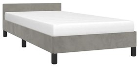 Estrutura de cama sem colchão 80x200 cm veludo cinzento-claro