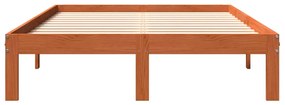 Cama sem colchão 120x200 cm madeira pinho maciça castanho-mel