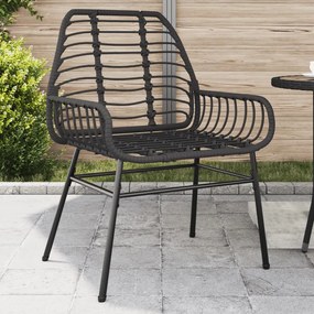vidaXL Conjunto 2 cadeiras de jardim, vime, preto