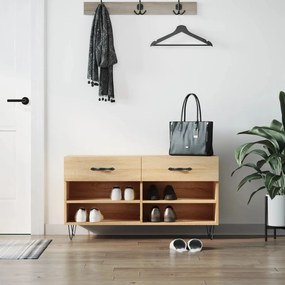 vidaXL Banco sapateira 102x35x55 cm deriv. madeira carvalho sonoma