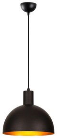 Candeeiro de Teto Sivani – Preto e Dourado – 30 cm de Diâmetro