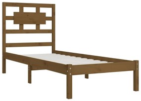 Estrutura de cama 100x200 cm pinho maciço castanho mel