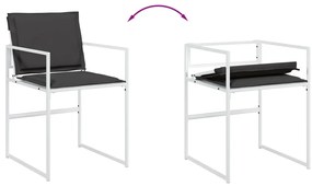 11 pcs conj. de jantar p/ jardim c/ almofadões textilene branco