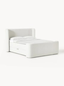 Cama divã em bouclé com arrumação Perla