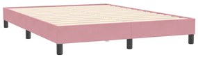Cama com molas/colchão 140x210 cm veludo Rosa