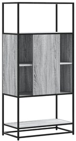 Armário alto 68x35x139 cm madeira e metal cinza sonoma