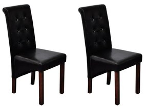 vidaXL Cadeiras de jantar 2 pcs couro artificial preto