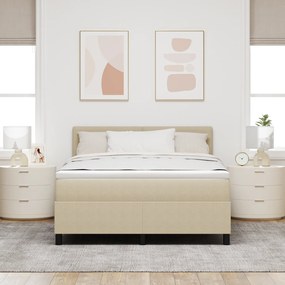 Cama Box Spring com Colchão Verde Claro Cinza 140x200 cm Tecido de Vel