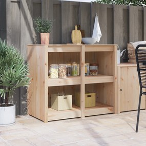 vidaXL Armário de Cozinha ao Ar Livre 106x55x92 cm Madeira de Pinho Maciça