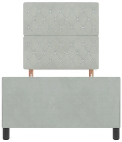 Cama vidaXL Cinza Claro 100x200 cm Veludo