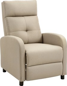 Poltrona Relax Reclinável até 155° Poltrona Reclinável Manual para Pessoas com Altura Inferior 195 cm 67x87x98 cm Bege
