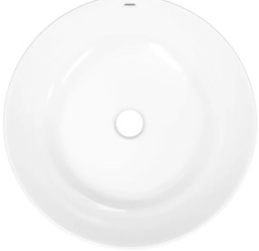 Lavatório redondo 44x17 cm cerâmica branco