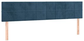 Cama com molas/colchão 180x200 cm veludo azul-escuro