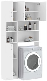 Conj. armários para máquinas lavar roupa contraplacado branco