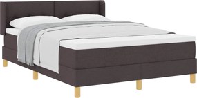 vidaXL Cama Box com colchão Marrom Escuro 200 x 160 cm Poliéster
