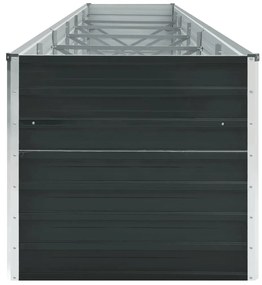 Canteiro jardim elevado 480x80x77cm aço galvanizado antracite