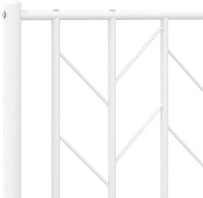 Estrutura de cama com cabeceira e pés 193x203 cm metal branco