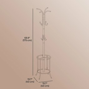Cabide com porta-guarda-chuvas, 12 ganchos 40 x 40 x 175 cm branco