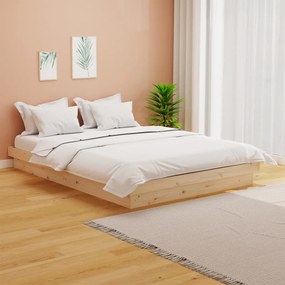 Estrutura de cama casal 135x190 cm madeira maciça