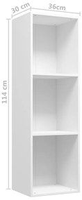 Estante/móvel de TV 36x30x114 cm derivados de madeira branco