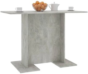 Mesa de jantar 110x60x75 cm derivados madeira cinzento cimento
