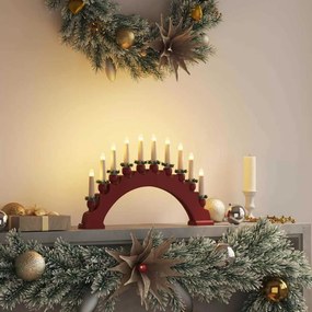 vidaXL Arco de Velas de Natal com 10 Velas LED Vermelho 47 x 5 x 29 cm
