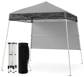 Tenda dobrável Pop UP 182 x 182 cm com 1 parede lateral Jardim, Feiras, Eventos com Saco Cinzenta