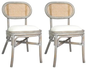 Cadeiras de jantar 2 pcs linho cinzento