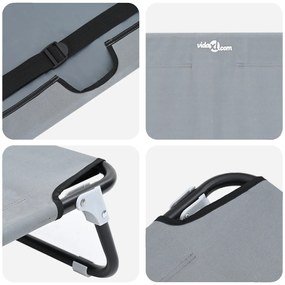 Cama de Cão Dobrável Cinza Claro Estrutura de Metal, Cama de Tecido