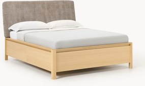 Cama de madeira com cabeceira estofada e gavetas Santiago