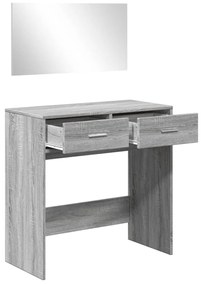 Toucador com espelho 80x39x80 cm cor cinzento sonoma