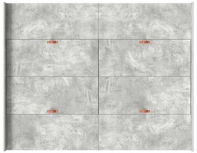 Estrado de cama com arrumação Cinzento cimento 140 x 190 cm
