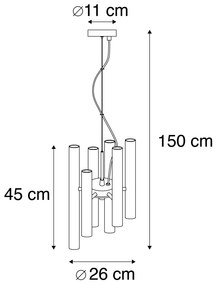 Candeeiro de suspensão Art Déco preto 12 luzes - Tubi Art Deco