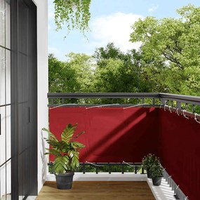 vidaXL Tela de varanda 75x700 cm 100% poliéster oxford vermelho