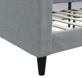 Sofá-cama 90x190 cm tecido cinzento-claro