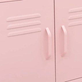 Armário de arrumação aço 60x35x56 cm rosa