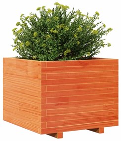 Vaso/floreira de jardim 60x60x49,5cm pinho maciço castanho mel