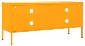 Móvel de TV aço 105x35x50 cm amarelo mostarda