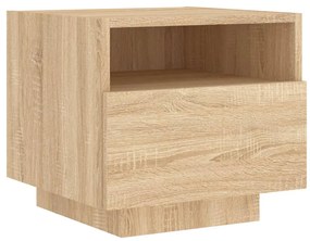 Mesa de cabeceira com luzes LED 40x39x37 cm carvalho sonoma