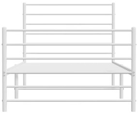 Estrutura de cama com cabeceira e pés 107x203 cm metal branco