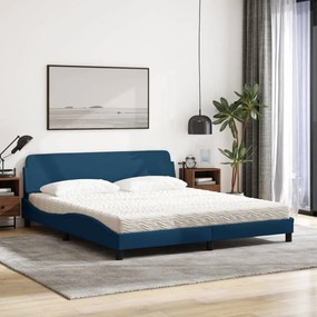 Cama com colchão 180x200 cm tecido azul