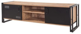 Conjunto de Mobiliário de Sala Cosmo – Pinho Atlântico e Preto – Tv Un