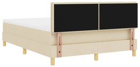 Cama Box Spring com Colchão Creme 140x190 cm Tecido