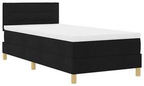 Cama Box Spring com Colchão Preta 90x190 cm Tecido
