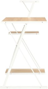 Secretária com prateleira 116x50x93 cm branco e carvalho