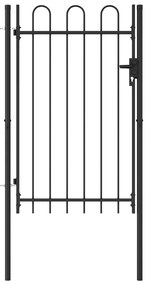 Portão de vedação individual com topo arqueado aço 1x1,5m preto