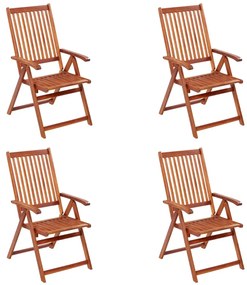 vidaXL Cadeiras de jardim dobráveis 4 pcs madeira de acácia maciça