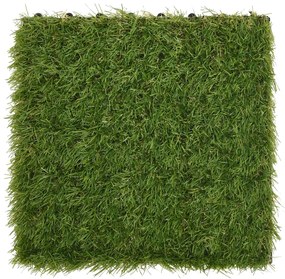 Ladrilhos de relva artificial 22 pcs 30x30 cm verde