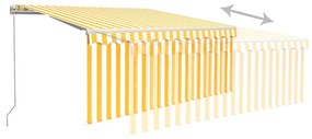 Toldo retrátil manual com estore 3,5x2,5 m amarelo e branco